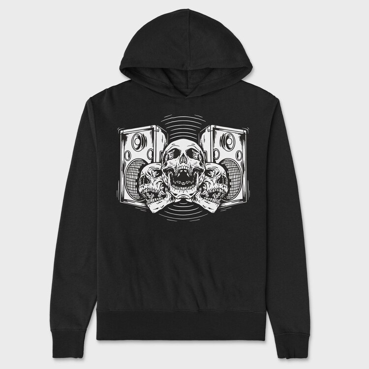 Skull Boombox, Hanorac Oversize Barbati (Unisex)