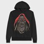 Skull Hood Red, Hanorac Oversize Barbati (Unisex)
