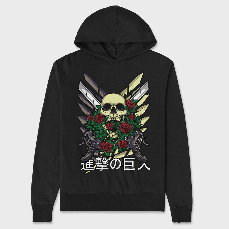 Skull Roses Guns, Hanorac Oversize Barbati (Unisex)