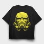 Skull Yellow Scream, Tricou Oversize Barbati (Unisex)