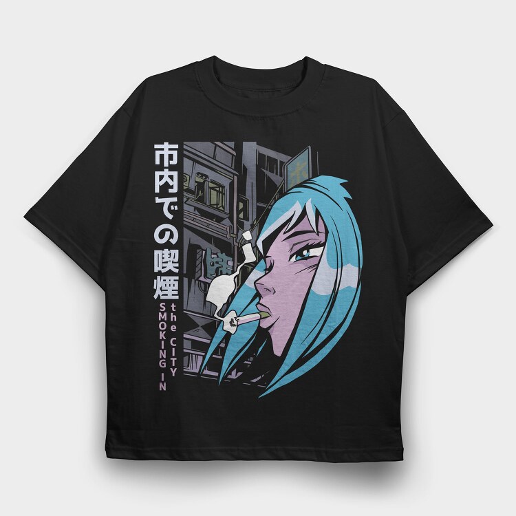 Smoking City Vibes, Tricou Oversize Barbati (Unisex)