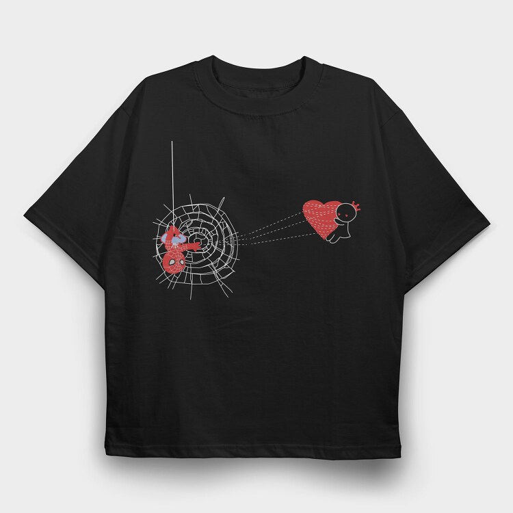 Spider Heart Love, Tricou Oversize Barbati (Unisex)