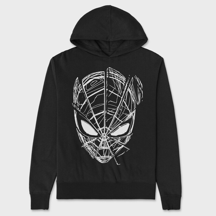 Spiderman Web Sketch, Hanorac Oversize Barbati (Unisex)