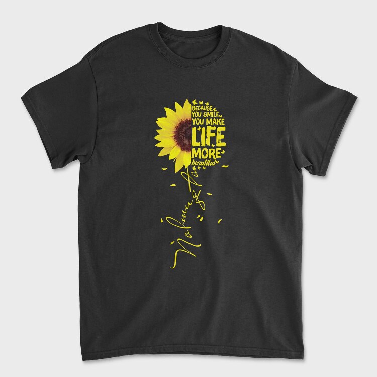 Sunflower Smile Life, Tricou Barbati (Unisex)