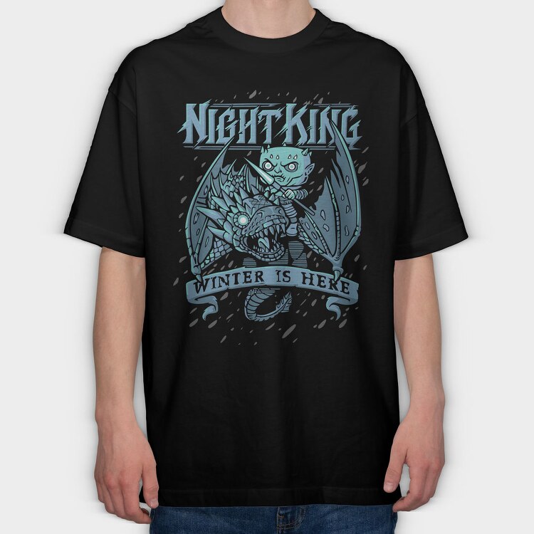 Night King Winter, Tricou Oversize Barbati (Unisex)