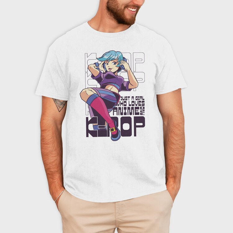 Anime Girl Hop Hop, Tricou Barbati (Unisex)