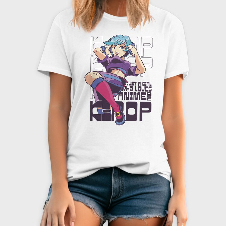 Anime Girl Hop Hop, Tricou Barbati (Unisex)
