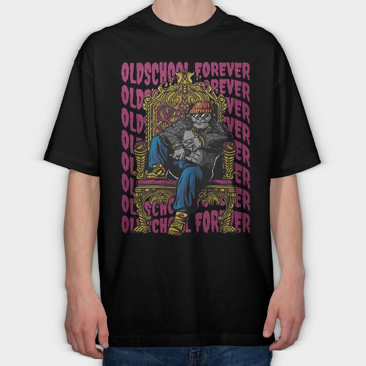 Oldschool Forever King, Tricou Oversize Barbati (Unisex)