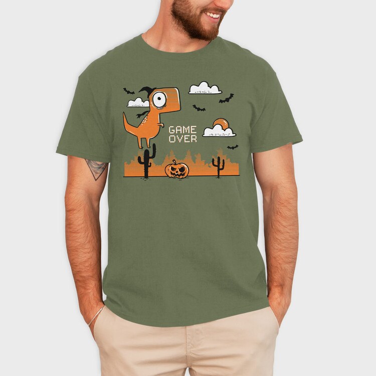 Game Over Dinosaur, Tricou Barbati (Unisex)
