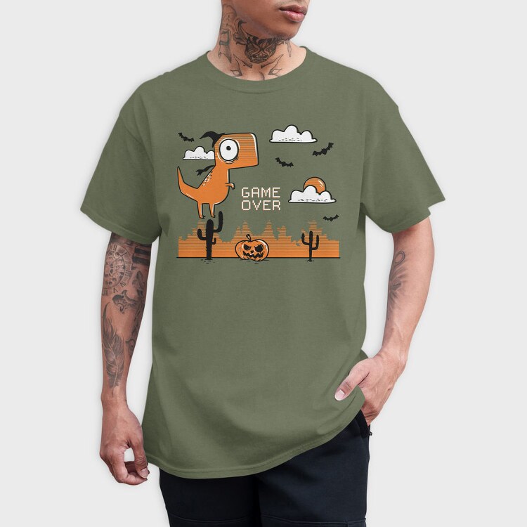 Game Over Dinosaur, Tricou Barbati (Unisex)