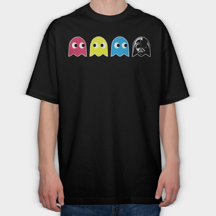 Pacman Ghosts, Tricou Oversize Barbati (Unisex)