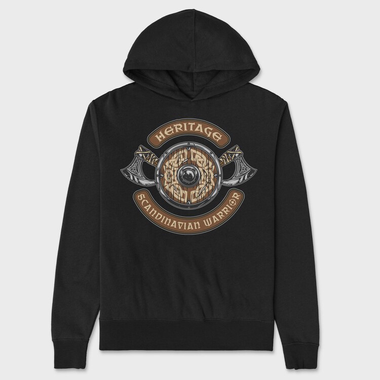 Heritage Scandinavian Warrior, Hanorac Oversize Barbati (Unisex)