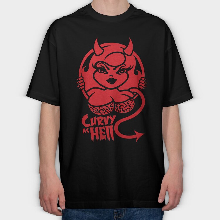 Curvy As Hell, Tricou Oversize Barbati (Unisex)