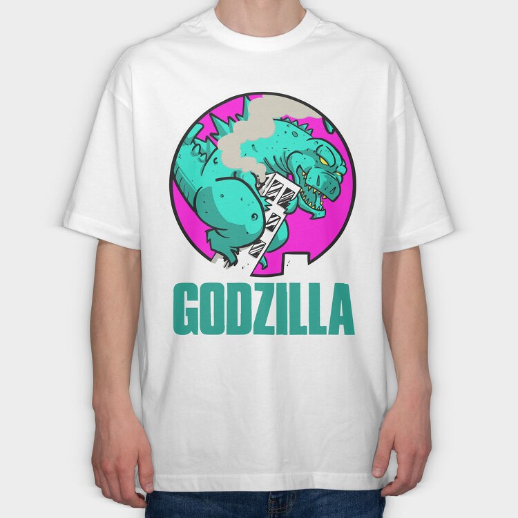 Godzilla Neon, Tricou Oversize Barbati (Unisex)