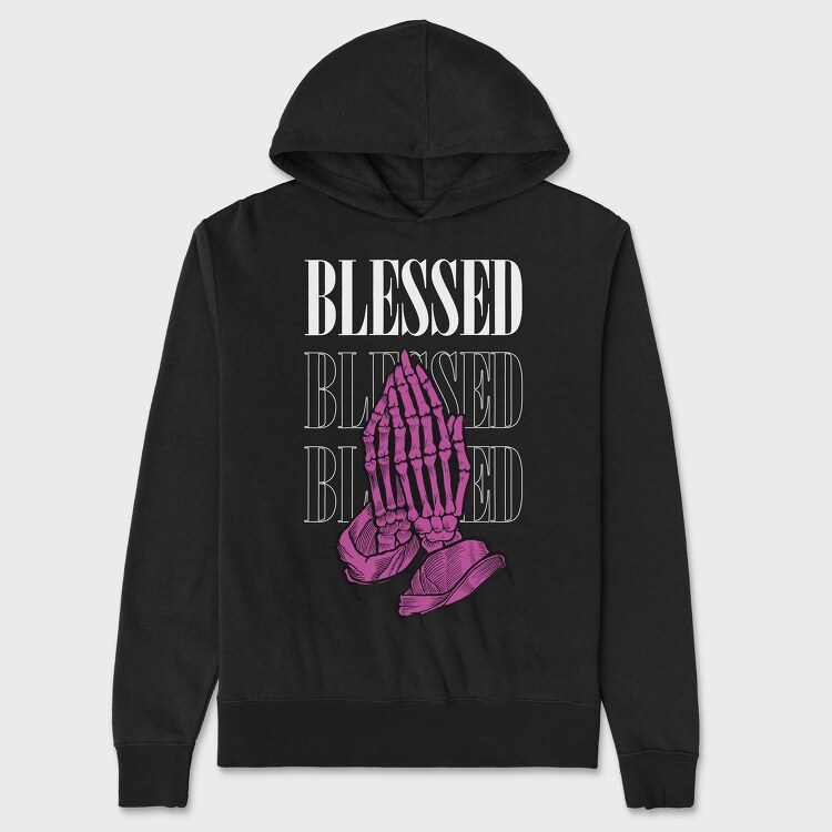 Blessed Skeleton Hands, Hanorac Oversize Barbati (Unisex)