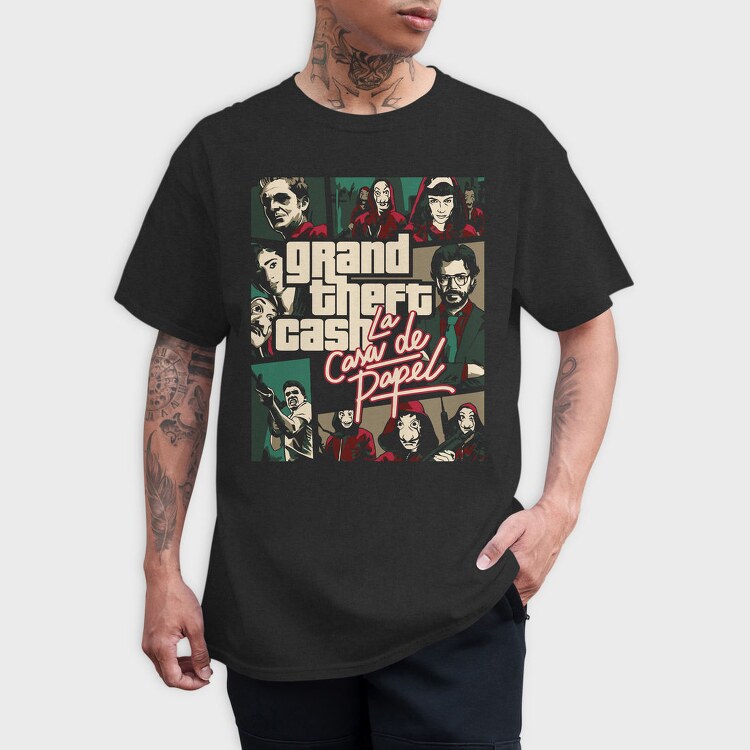 Grand Theft Cash Papel, Tricou Barbati (Unisex)