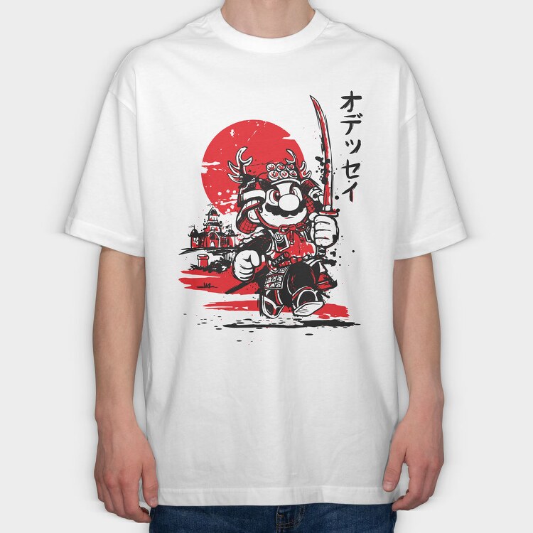 Mario Samurai, Tricou Oversize Barbati (Unisex)
