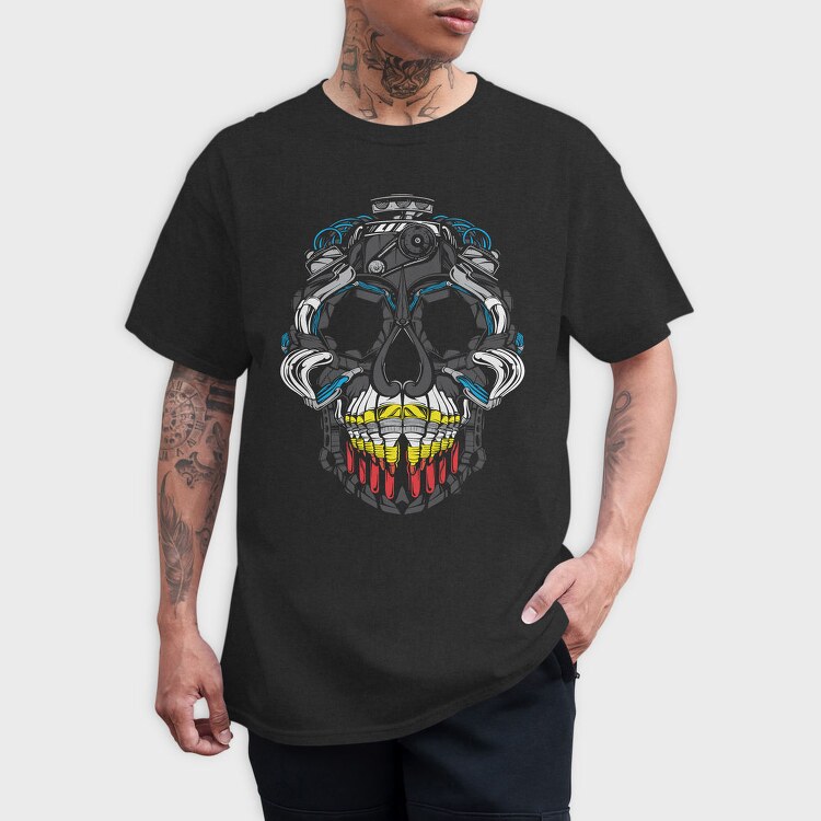 Cyberpunk Skull, Tricou Barbati (Unisex)