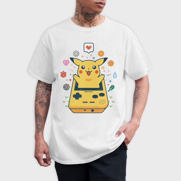Pikachu Gameboy Nostalgia, Tricou Barbati (Unisex)