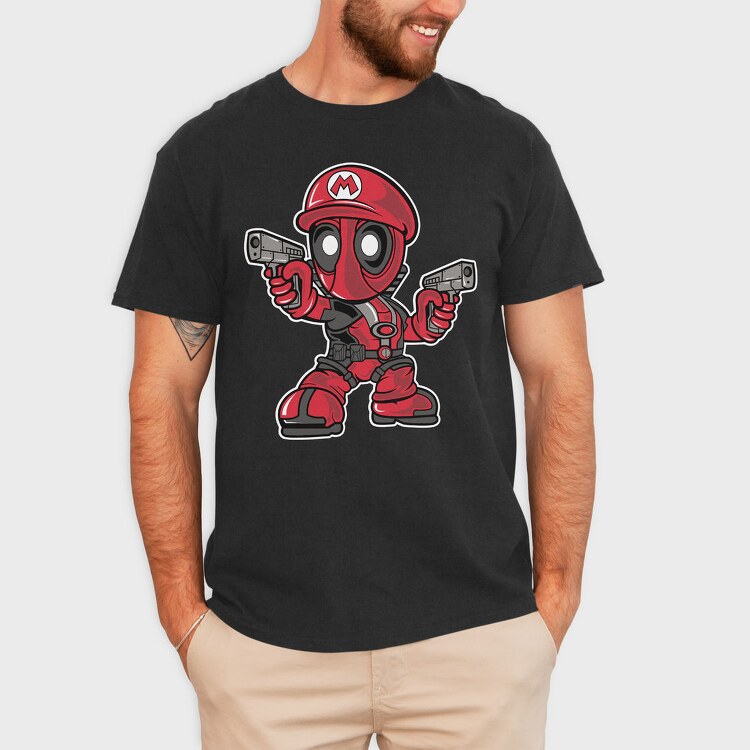 Deadpool Mario, Tricou Barbati (Unisex)