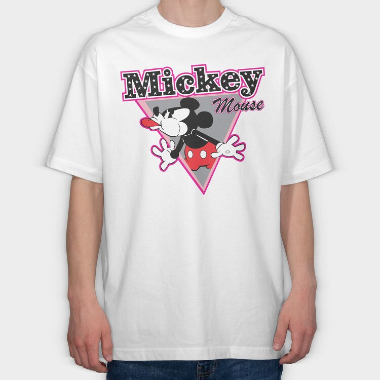 Mickey Mouse Star Burst, Tricou Oversize Barbati (Unisex)