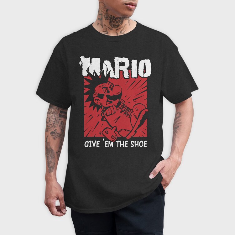 Give Em the Shoe Mario, Tricou Barbati (Unisex)