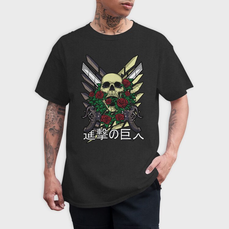 Skull Roses Guns, Tricou Barbati (Unisex)