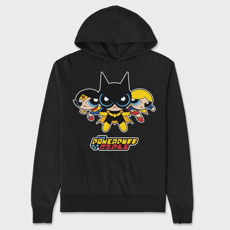 The Powerpuff Girls Wonderwoman Batgirl, Hanorac Oversize Barbati (Unisex)