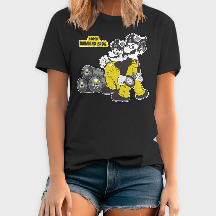 Super Breacking Bros Mario, Tricou Barbati (Unisex)