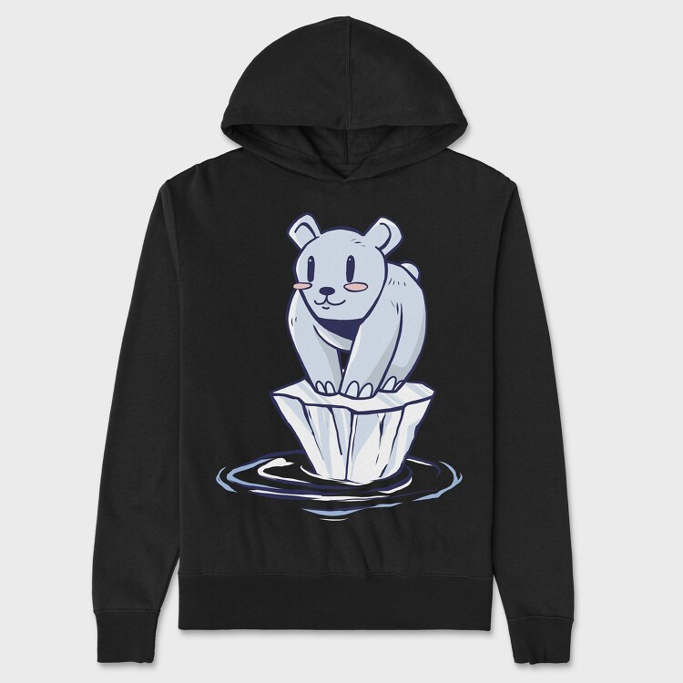 Polar Bear Alone, Hanorac Oversize Barbati (Unisex)