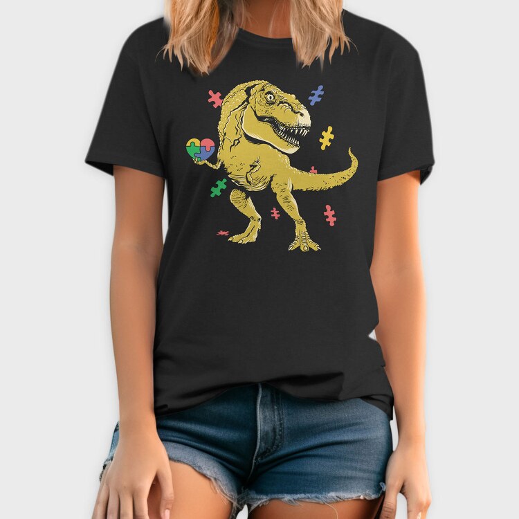 Puzzle Pie T Rex, Tricou Barbati (Unisex)
