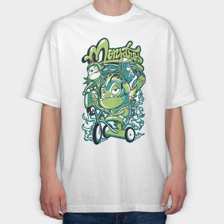 Monster Ride, Tricou Oversize Barbati (Unisex)