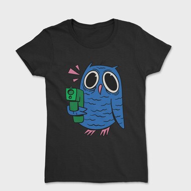 Tricou Femei, Crazy Owl Gun