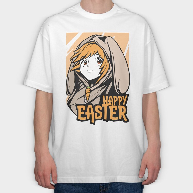 Easter Bunny Carrot, Tricou Oversize Barbati (Unisex)