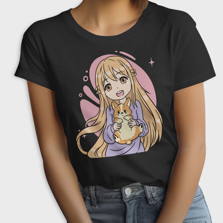 Kawaii Girl Corgi, Tricou Femei