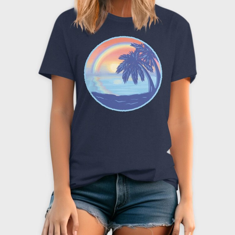Sunset Rainbow Beach, Tricou Barbati (Unisex)