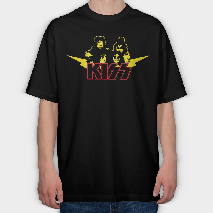 Kiss Rock Band, Tricou Oversize Barbati (Unisex)