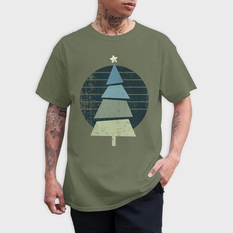 Retro Christmas Tree, Tricou Barbati (Unisex)