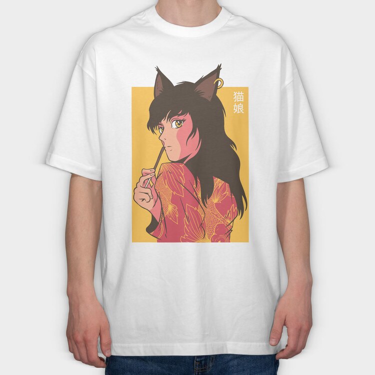 Cat Lady, Tricou Oversize Barbati (Unisex)