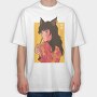 Cat Lady, Tricou Oversize Barbati (Unisex)