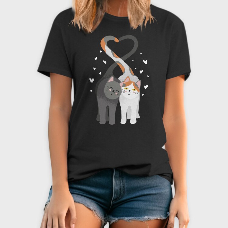 Cat Love Heart, Tricou Barbati (Unisex)