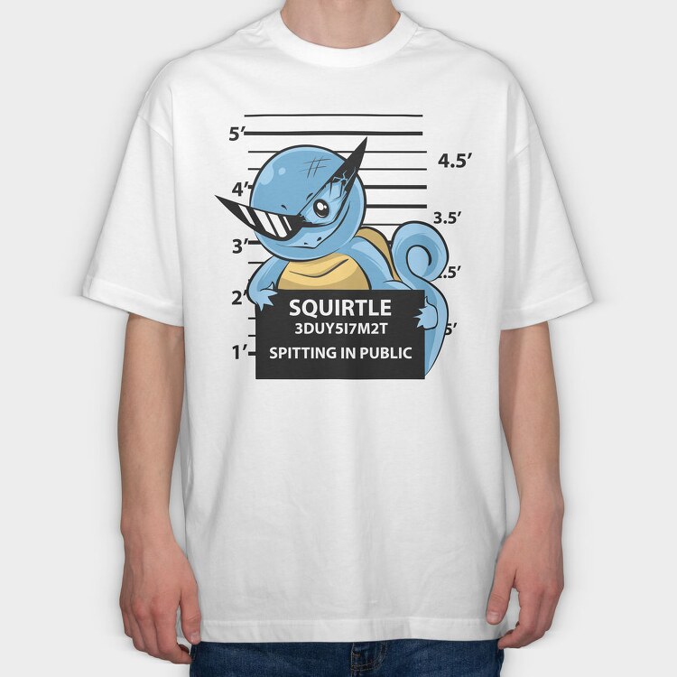 Squirty Mugshot, Tricou Oversize Barbati (Unisex)