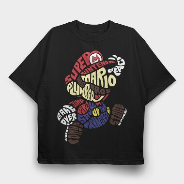 Super Mario Bros Nes, Tricou Oversize Barbati (Unisex)