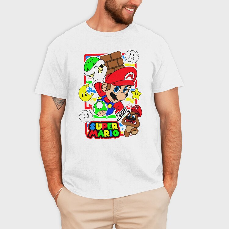 Super Mario 1up, Tricou Barbati (Unisex)