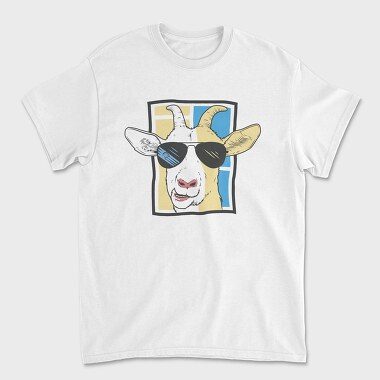 Goat With Sunglasses, Tricou Barbati (Unisex)