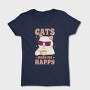 Cats Make Me Happy Coffee, Tricou Femei
