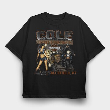 Harley Davidson Biker Girl Ride, Tricou Oversize Barbati (Unisex)