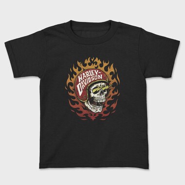 Harley Davidson Flaming Skull, Tricou Copii