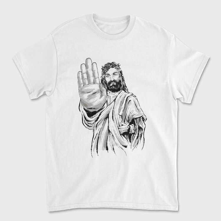 Jesus Stop Sign, Tricou Barbati (Unisex)