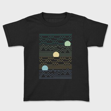 Lineart Sunset Landscape, Tricou Copii